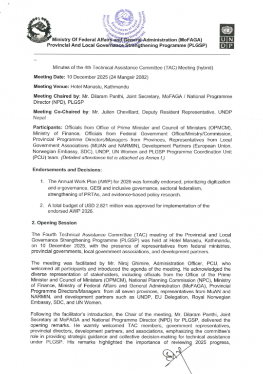 Cover Page 4th TAC Meeting