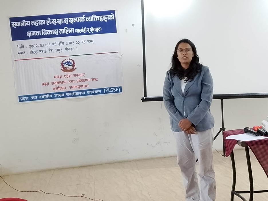 Capacity Building of GESI Focal Persons: Strengthening Inclusive Local Governance Capacity Building of GESI Focal Persons: Strengthening Inclusive Local Governance