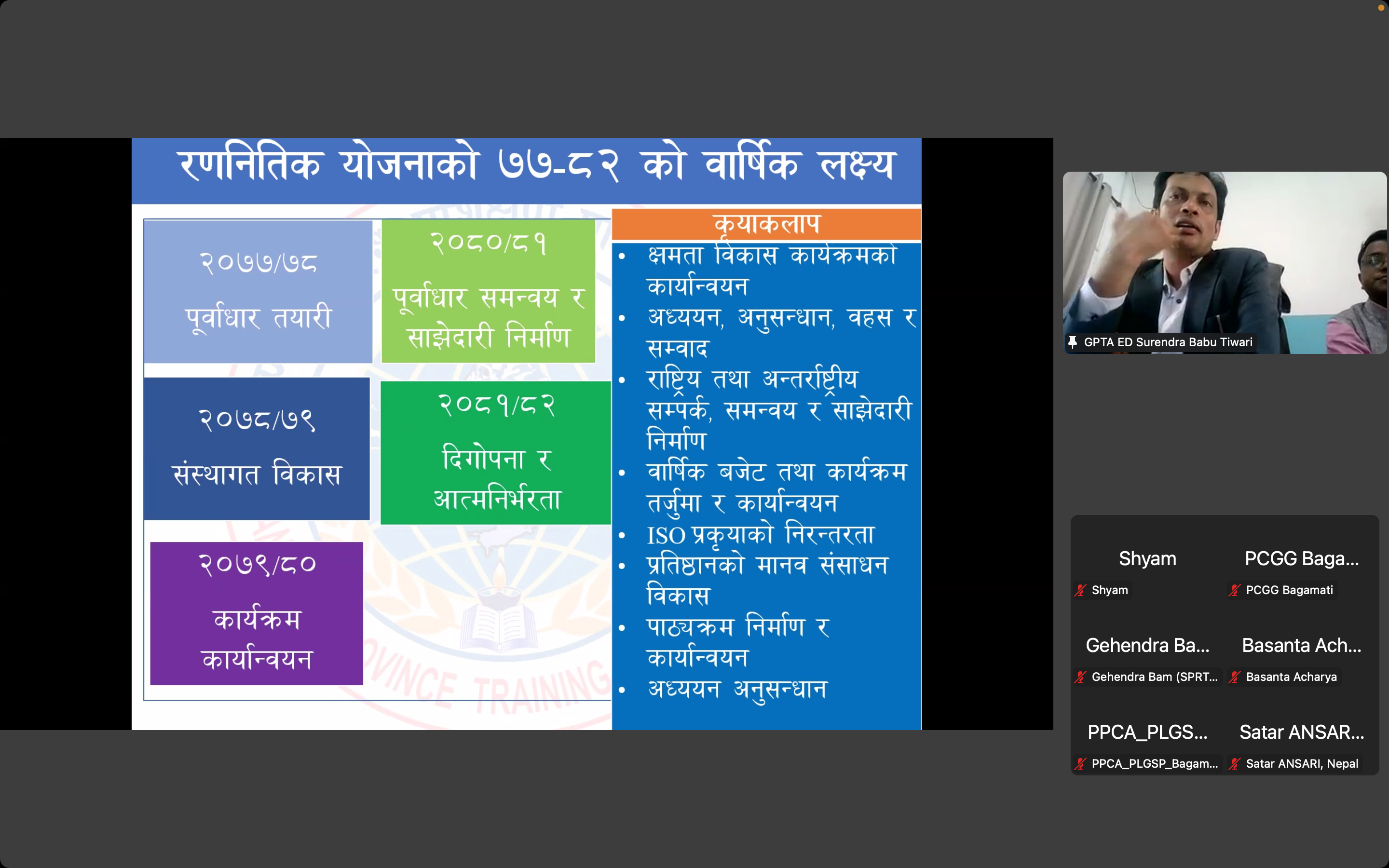 Virtual Peer Learning Session on “Making PRTAs Self-Sustainable”
