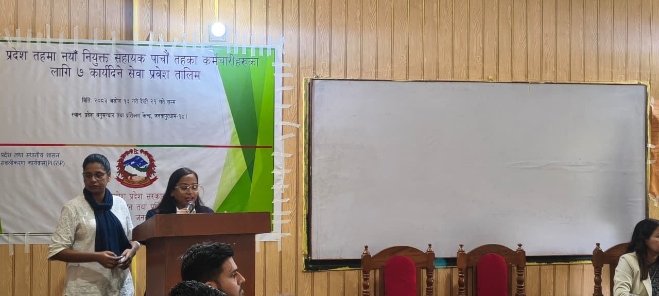 Participants during induction training