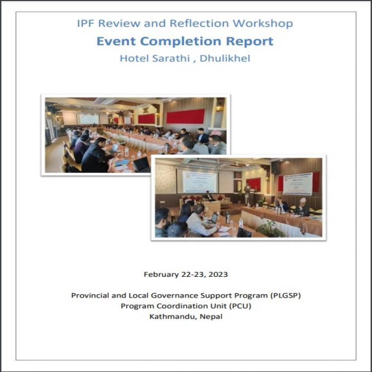 Cover Image for Work Completion Report- IPF National Review Workshop held 22-23 Feb 2023