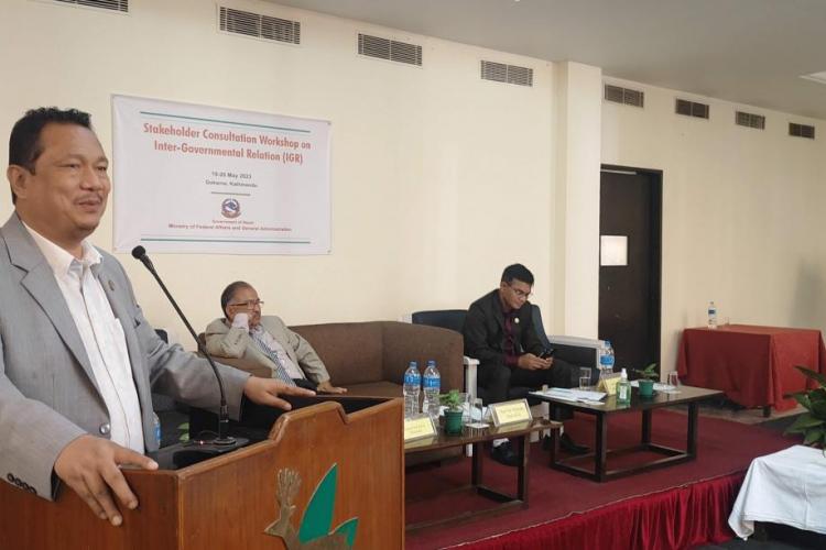Hon. Minister Aman Lal Modi speaking in a program on IGR