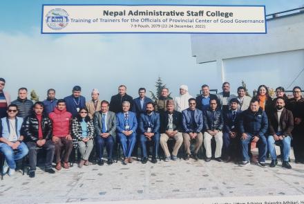 Group photo of participants of four-day residential Training of Trainers (TOT) training on “Capacity Development of Officials of Provincial Center for Good Governance”